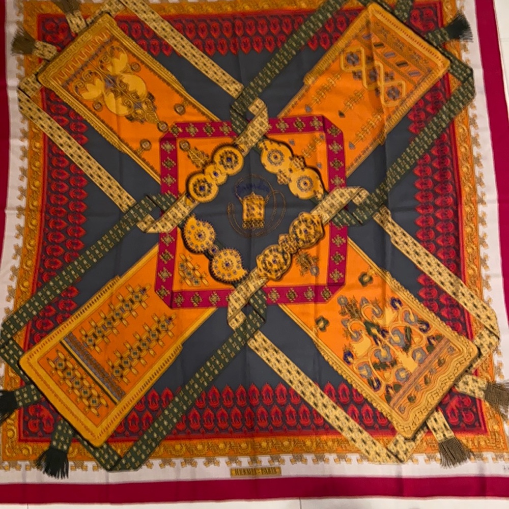Hermes Brins d'or shawl 140 cm x 140 cm - Picture 7 of 12